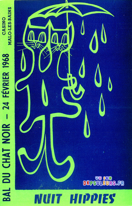 Voici l'affiche du bal du Chat Noir 1968